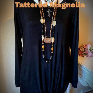 Plus Size Twist Front Top Black End of Summer Sale!